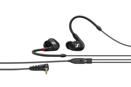 Sennheiser IE 100 PRO In-ear monitoring headphones, 10mm dynamic transducer, black. Includes 1.3m straight cable with 3.5mm jack, soft pouch, silicone ear adapters (S/M/L), foam ear adapters (M), 6.3mm adapter and cleaning tool In-Ear Monitors Sennheiser
