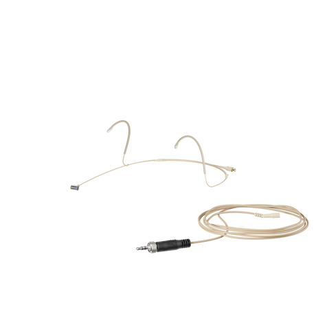 Sennheiser Headmic 4 cardioid condenser headmic with 3.5mm jack for Sennheiser bodypack transmitters, beige. Includes KE 4 cardioid mic capsule, 3.5mm jack plug, MZW 44 windshield and soft case (509494) Headset Microphones Sennheiser