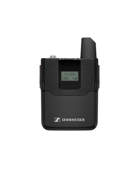 Sennheiser Wireless vocal set. Inc. EKP AVX receiver, SK AVX bodypack transmitter, ME 2 clip-on mic, SKM AVX handheld transmitter with MMD 835 capsule, BA batteries, EKP AVX adapter, NT 5-10U power supply, CI 400 cable, misc. Microphones Sennheiser