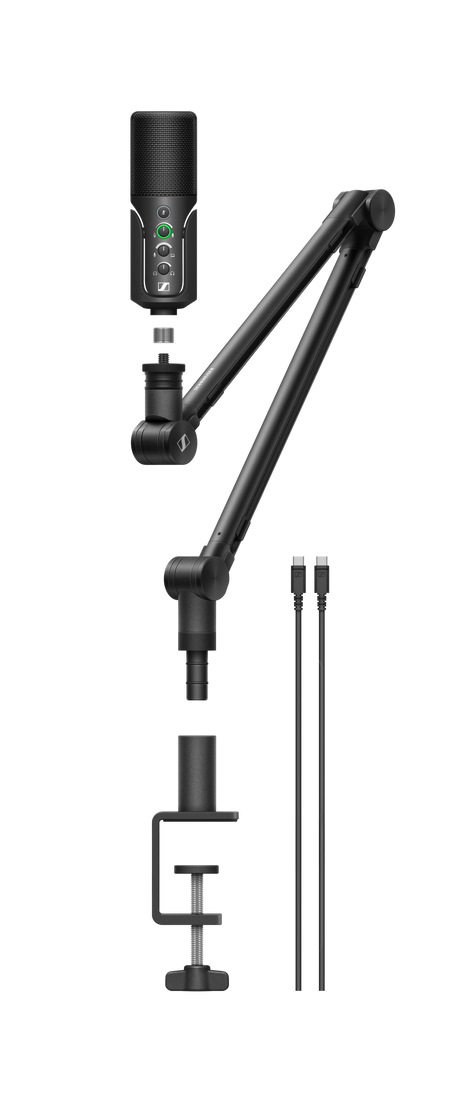 Sennheiser Profile USB Microphone with Boom Arm. Includes Profile USB Microphone, Boom Arm, 3 m USB-C Cable and Pouch USB Microphones Sennheiser