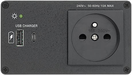 Extron AC+USB 314 US, Cord 2US AC, 1USBC, 1 USBA, 12A Brker, Integ PS, 2 Outl Audio & Video Cables Extron