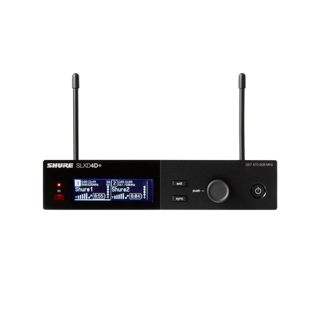 Shure SLXD14D Dual-Channel Digital Wireless Bodypack System with No Mics (H55: 514 to 558 MHz) - SLXD14D-H55 Microphones Shure