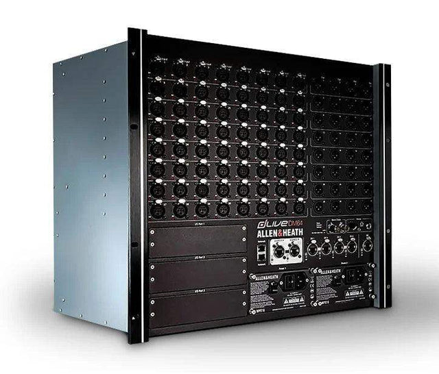 Allen & Heath AH-DLIVE-DM64 dLive S Class MixRack 64x32 I/O, 128 x 64 FPGA, 3 option I/O, ME-1 port, Dual DX Expander Link, Hot Swap PSU - Creation Networks