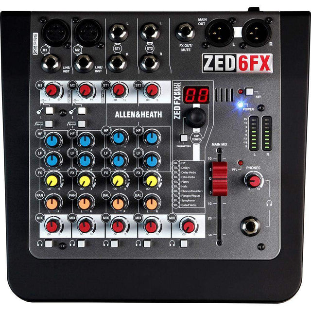 Allen & Heath ZED-6FX Compact Analog Mixer (with On-Board Effects Engine) - Creation Networks