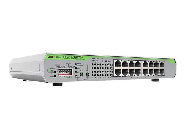 Allied Telesis AT-GS920/16-10 16 X 10/100/1000T UNMANAGED SWITCH WITH INTERNAL PSU US POWER - Creation Networks
