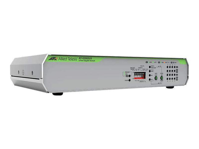 Allied Telesis AT-GS920/8-10 8 X 10/100/1000T UNMANAGED SWITCH W/ INTERNAL PSU US PWR CORD - Creation Networks