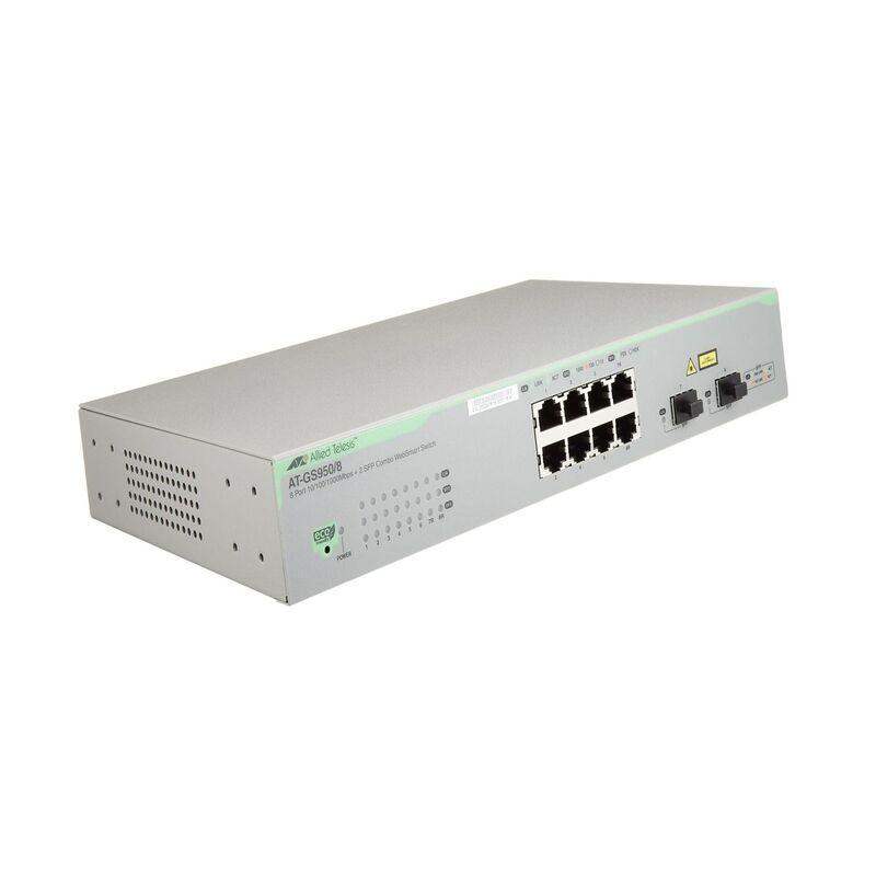 Allied Telesis AT-GS950/8-10 8PORT 10/100/1000BT GB WEBSMART SWITCH PLUS 2 SFP SLOTS - Creation Networks