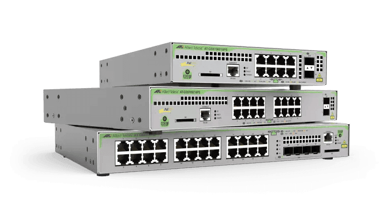 Allied Telesis AT-GS970M/28PS-10 L2+ MANAGED 24X10/100/1000MBPS 4XSFP UPLINK SLOTS 1 FIXED AC PS US - Creation Networks