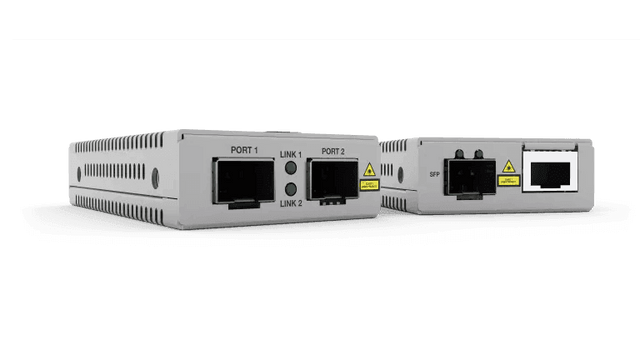 Allied Telesis AT-MMC10GSP/SP-960 MINI MEDIA CONVERTER SFP+ TO SFP+ UNIV PSU TAA - Creation Networks