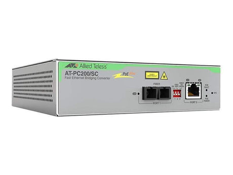 Allied Telesis PC200/SC-960 TAA 10/100TX-100FX/SC POE+ MEDIA CONVERTER UNIV PSU - Creation Networks