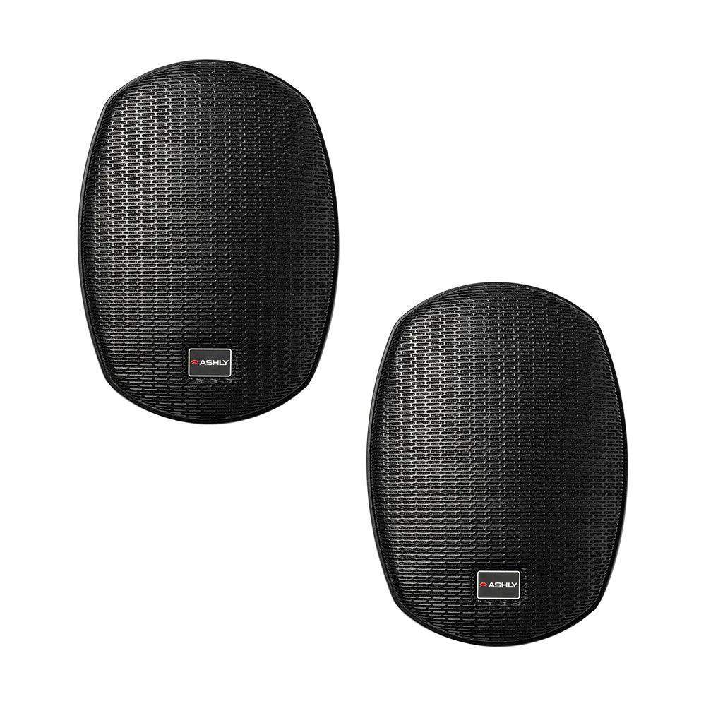 ASHLY AW5.2T+ 5" 2-Way Surface-Mount Black Spkrs w/High Output 30W Xfmr (Pair, Black) - Creation Networks