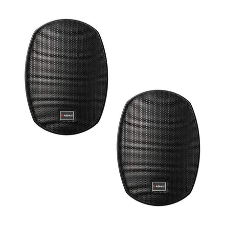 ASHLY AW5.2T+ 5" 2-Way Surface-Mount Black Spkrs w/High Output 30W Xfmr (Pair, Black) - Creation Networks