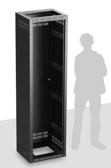 Atlas Sound 244-18 Welded Rack 18.5 inch Deep, 44RU *Shown with OPTIONAL Front Door** - Creation Networks