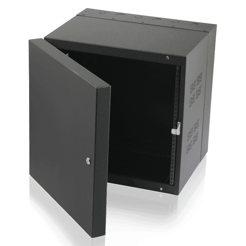 Atlas Sound 310-15 19 inch Wide Opening Stand-Alone Wall Cabinet with Adjustable Rails, 15 inchD Center Section - 10 RU - Creation Networks
