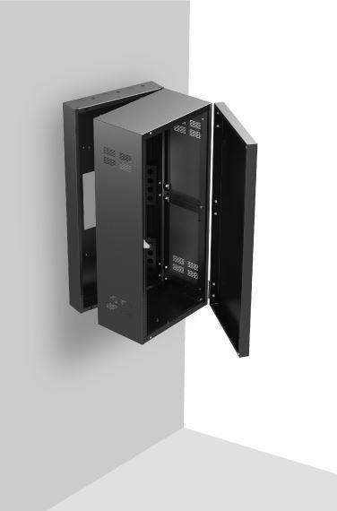 Atlas Sound 324-12 19 inch Wide Opening Stand-Alone Wall Cabinet with Adjustable Rails 24RU - Creation Networks
