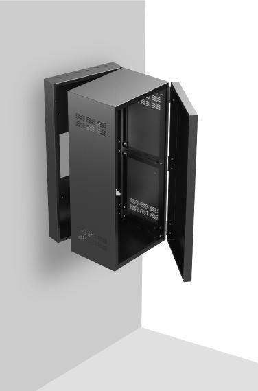 Atlas Sound 324-15 19In Wide Opening Stand-Alone Wall Cabinet with Adjustable Rails - Creation Networks