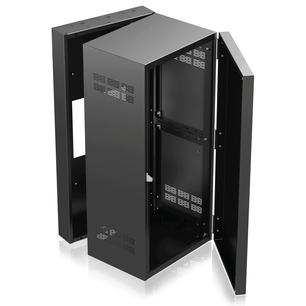 Atlas Sound 324-15 19In Wide Opening Stand-Alone Wall Cabinet with Adjustable Rails - Creation Networks