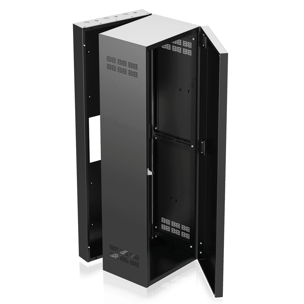 Atlas Sound 335-15 19 inch Wide Opening Stand-Alone Wall Cabinet with Adjustable Rails, 15 inch D Center Section - 35 RU - Creation Networks