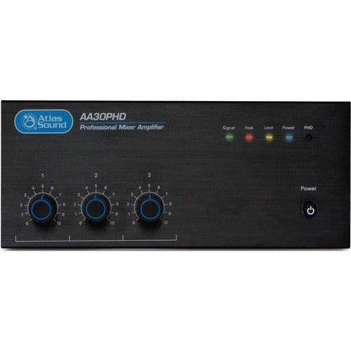 Atlas Sound AA30PHD 3-Input, 30-Watt Mixer Amplifier with Automatic System Test (PHD) - Creation Networks