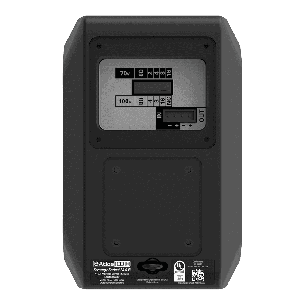 Atlas Sound AS-4T-B 4" AS Series Surface Mount Speaker (Black, Pair) - Creation Networks