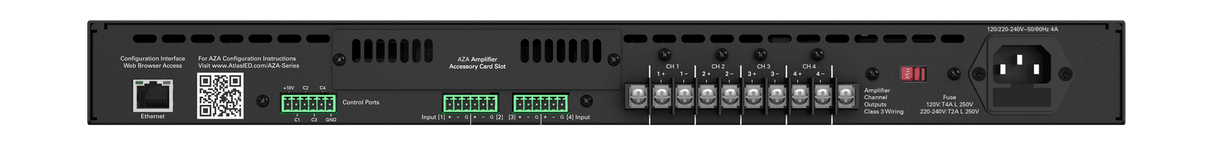 Atlas Sound AZA804 800-Watt Networkable 4-Channel Power Amplifier - Creation Networks