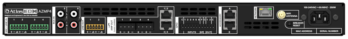 Atlas Sound AZMP4 Atmosphere™ 4-Zone Signal Processor with 600-Watt Amplifier - Creation Networks