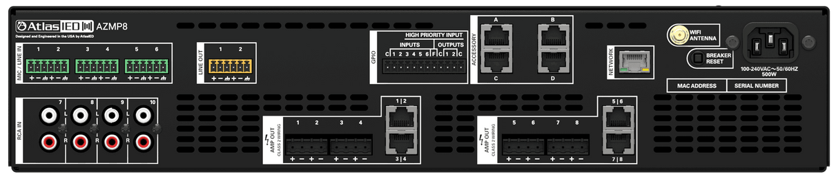 Atlas Sound AZMP8 Atmosphere™ 8-Zone Signal Processor with 1200-Watt Amplifier - Creation Networks