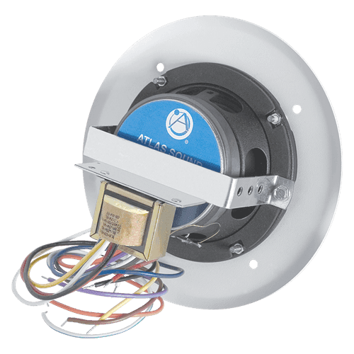 Atlas Sound B51-4 4" In-Ceiling Speaker with 4-Watt 25V/70V Transformer and 51-4 Baffle - Creation Networks