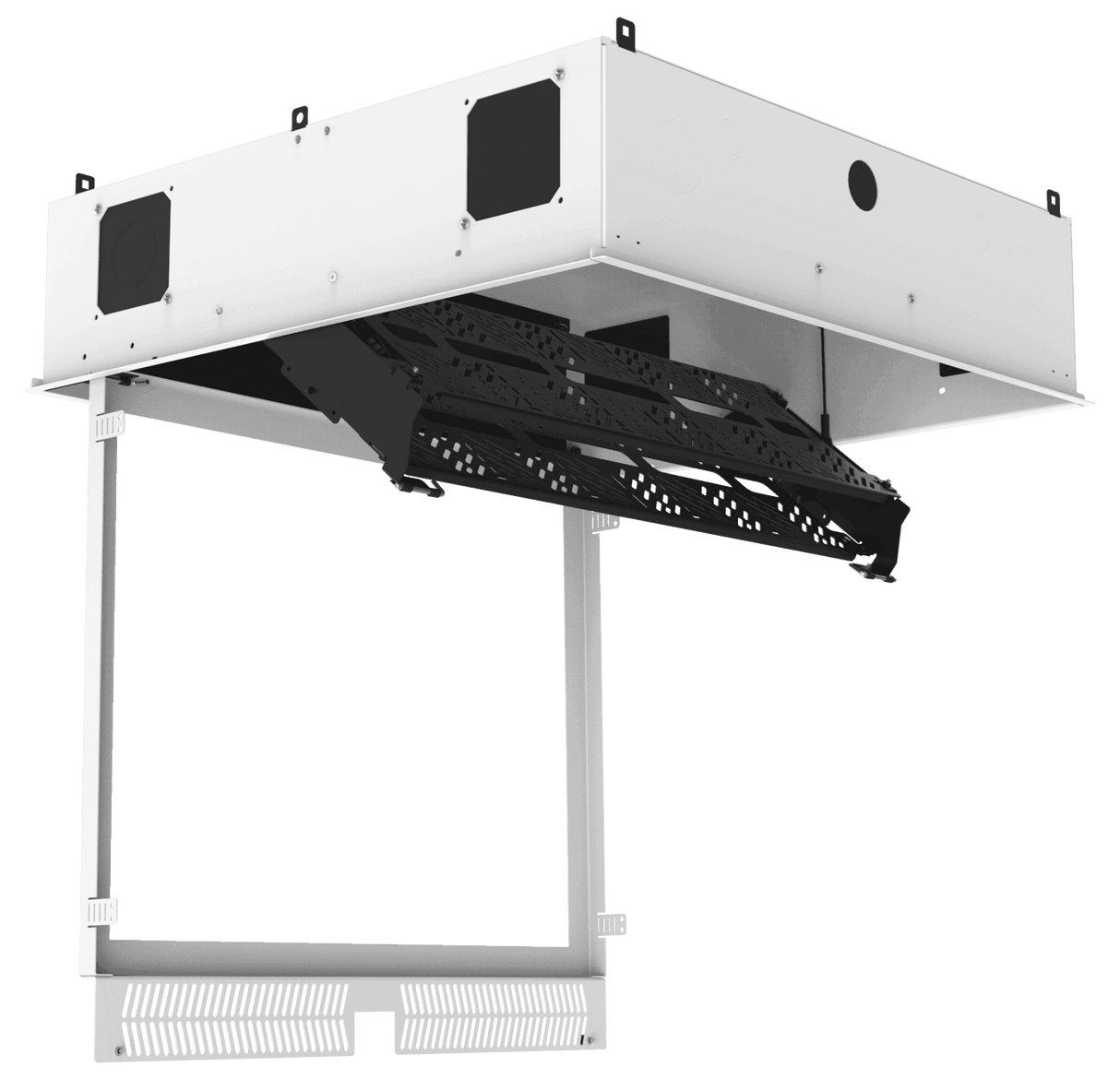 Atlas Sound CR222 2' x 2' Ceiling-Mount Rack with 2RU, Standard-Width, AmbiTILT™ Shelf and Integrated AC Power Pack with Auto Sensing "On-Off" - Without Projector Pole Adapter - Creation Networks