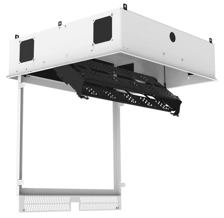 Atlas Sound CR222-NR 2' x 2' Ceiling-Mount Rack with 2RU, Standard-Width, AmbiTILT™ Shelf and Integrated AC Power Pack - Without Projector Pole Adapter - Creation Networks