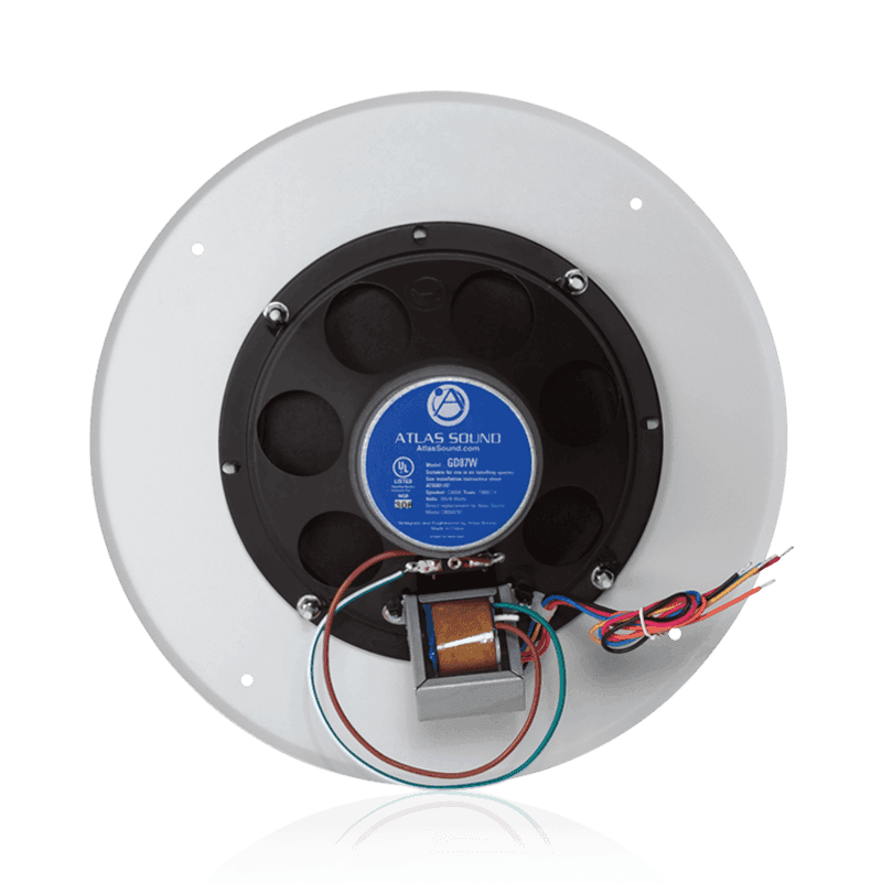 Atlas Sound DD87W-HC 8" In-Ceiling Coaxial Speaker with 70.7V 8-Watt Transformer, Baffle, and Hyfidrophobic™ Treatment Coating - Creation Networks