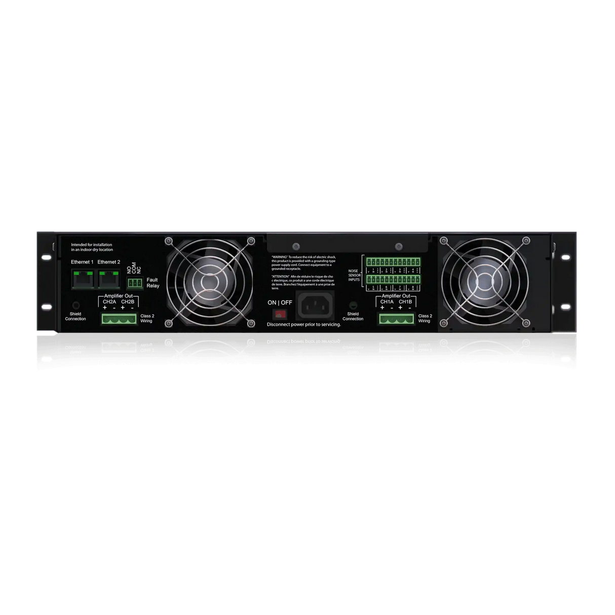 Atlas Sound DNA2404DL Series UL-1711 Listed 70.7-Volt 4-Channel Amplifier with Dante™ Network Audio - Creation Networks