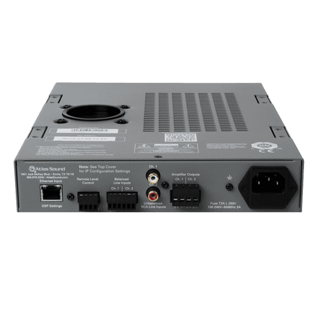 Atlas Sound DPA-102PM 2-Channel x 100-Watt 4Ω Networkable Pole Mount Power Amplifier - Creation Networks