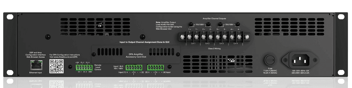 Atlas Sound DPA2402 2400-Watt Networkable Multi-Channel Power Amplifier with Optional Dante™ Network Audio - Creation Networks