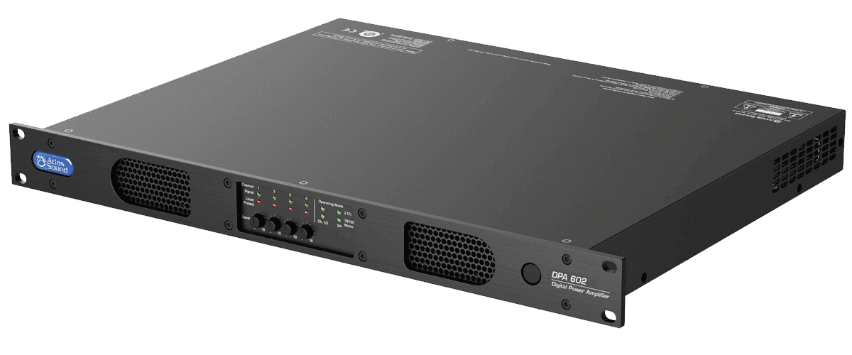 Atlas Sound DPA602 600-Watt Networkable Multi-Channel Power Amplifier with Optional Dante™ Network Audio - Creation Networks