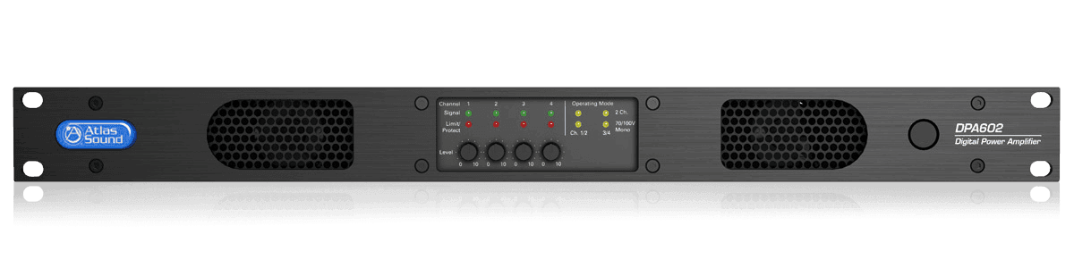 Atlas Sound DPA602 600-Watt Networkable Multi-Channel Power Amplifier with Optional Dante™ Network Audio - Creation Networks