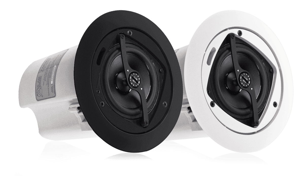 Atlas Sound FAP40T-B 4" Ceiling Speaker System With 70.7/100V-16W Transformer (Pair, Black) - Creation Networks