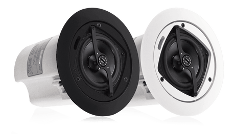 Atlas Sound FAP40T-B 4" Ceiling Speaker System With 70.7/100V-16W Transformer (Pair, Black) - Creation Networks