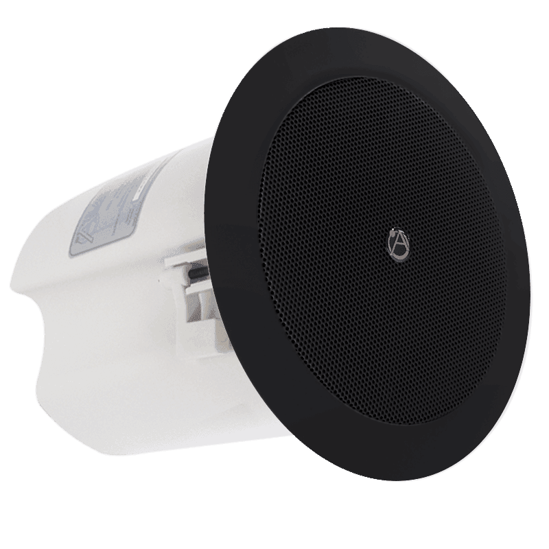 Atlas Sound FAP40T-B 4" Ceiling Speaker System With 70.7/100V-16W Transformer (Pair, Black) - Creation Networks
