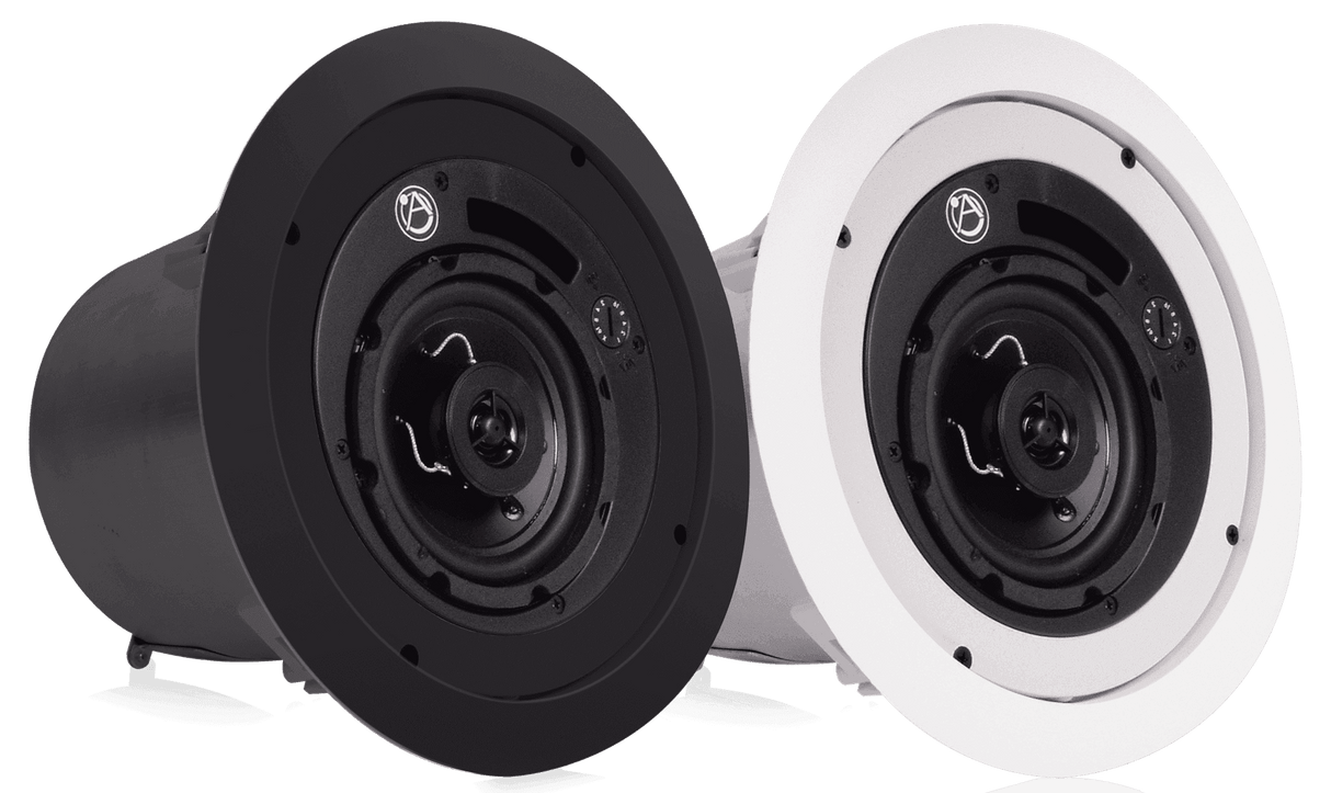 Atlas Sound FAP42T 4" Coaxial In-Ceiling Speaker with 16-Watt 70/100V Transformer and Ported Enclosure (Pair, White) - Creation Networks