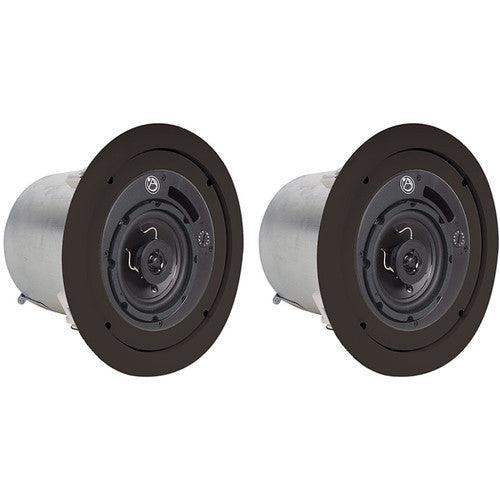 Atlas Sound FAP42T-B 4" Coaxial In-Ceiling Speaker with 16-Watt 70/100V Transformer and Ported Enclosure (Pair, Black) - Creation Networks