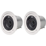 Atlas Sound FAP42T-UL2043 4" Shallow Mount Coaxial In-Ceiling Speaker with 16-Watt 70/100V Transformer and UL2043 Certification (Pair, White) - Creation Networks