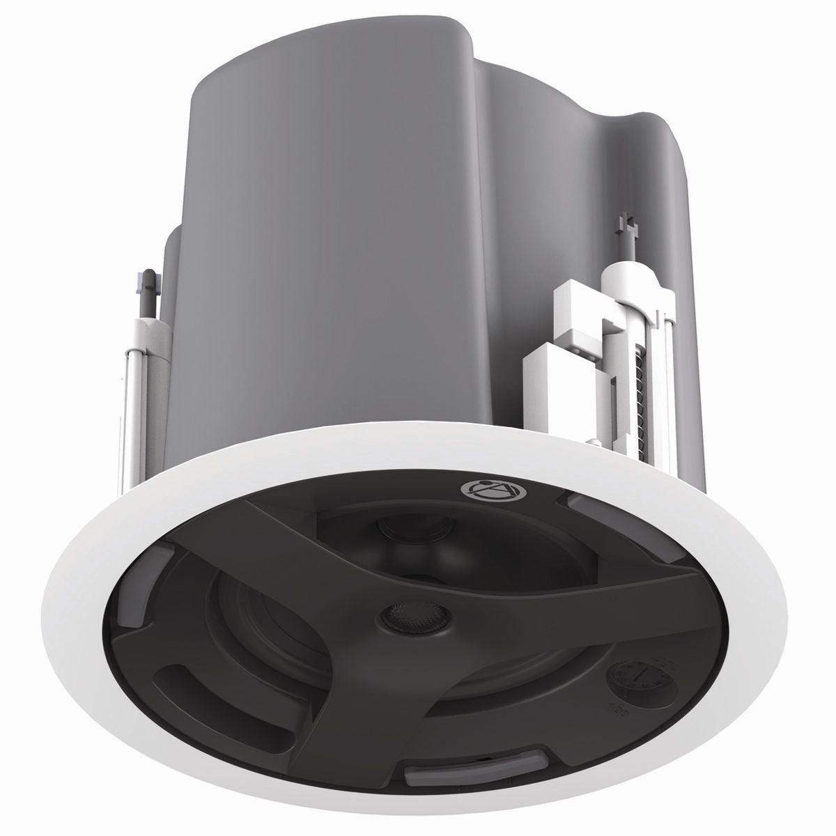 Atlas Sound FAP63T-WEGR 6.5" Coaxial In-Ceiling Speaker with 32-Watt 70V/100V Transformer, Ported Enclosure, Safety First Mounting System and Round White Edgeless Grille (Pair, White) - Creation Networks