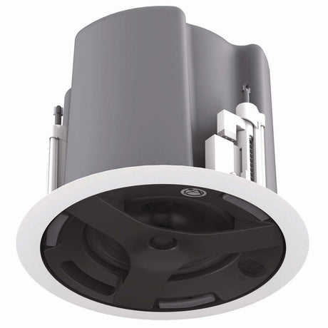 Atlas Sound FAP63T-WEGR 6.5" Coaxial In-Ceiling Speaker with 32-Watt 70V/100V Transformer, Ported Enclosure, Safety First Mounting System and Round White Edgeless Grille (Pair, White) - Creation Networks