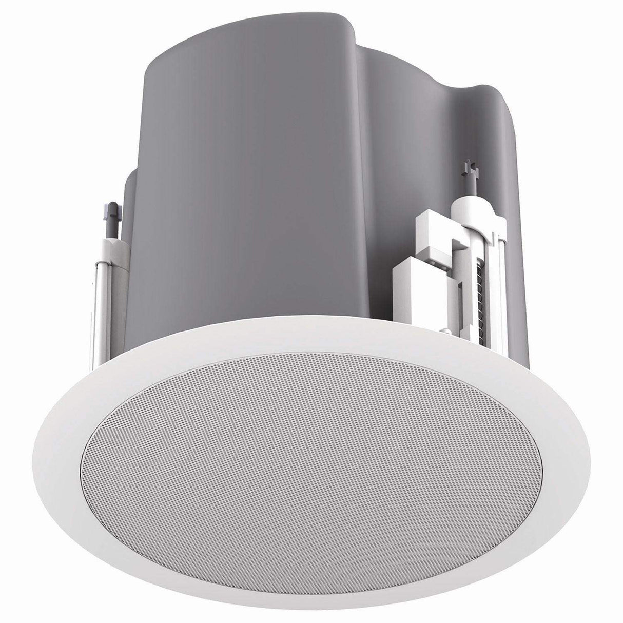 Atlas Sound FAP63T-WEGR 6.5" Coaxial In-Ceiling Speaker with 32-Watt 70V/100V Transformer, Ported Enclosure, Safety First Mounting System and Round White Edgeless Grille (Pair, White) - Creation Networks
