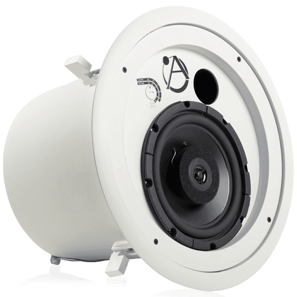 Atlas Sound FAP82T 8" Coaxial In-Ceiling Speaker with 60-Watt 70/100V Transformer and Ported Enclosure (Pair, White) - Creation Networks
