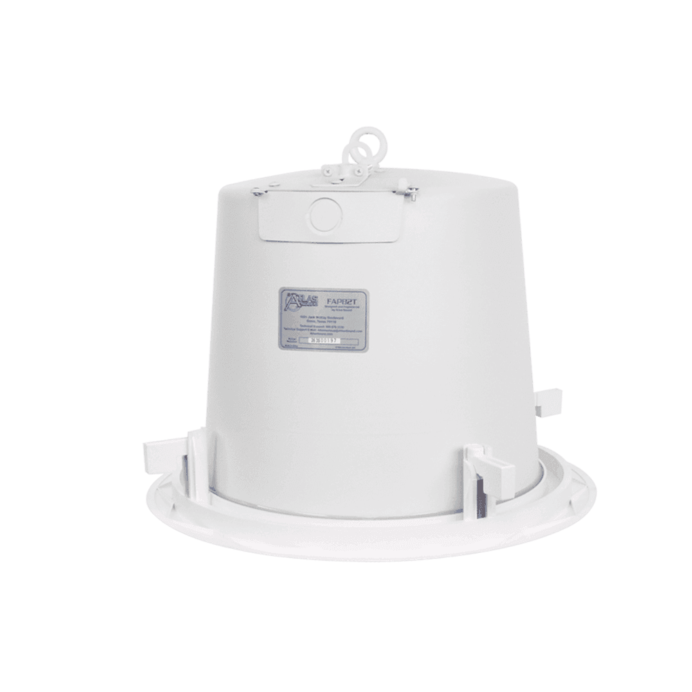 Atlas Sound FAP82T 8" Coaxial In-Ceiling Speaker with 60-Watt 70/100V Transformer and Ported Enclosure (Pair, White) - Creation Networks