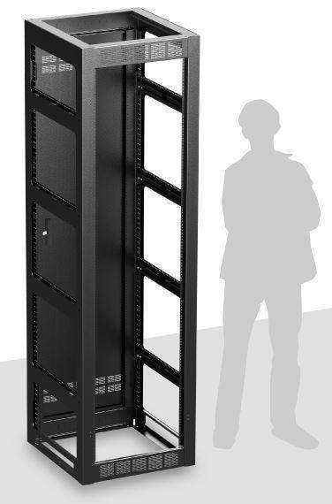Atlas Sound FMA44-25G Gangable Rack 25.5 inch Deep, 44RU **Shown with Optional Side Panels & Front Door** - Creation Networks