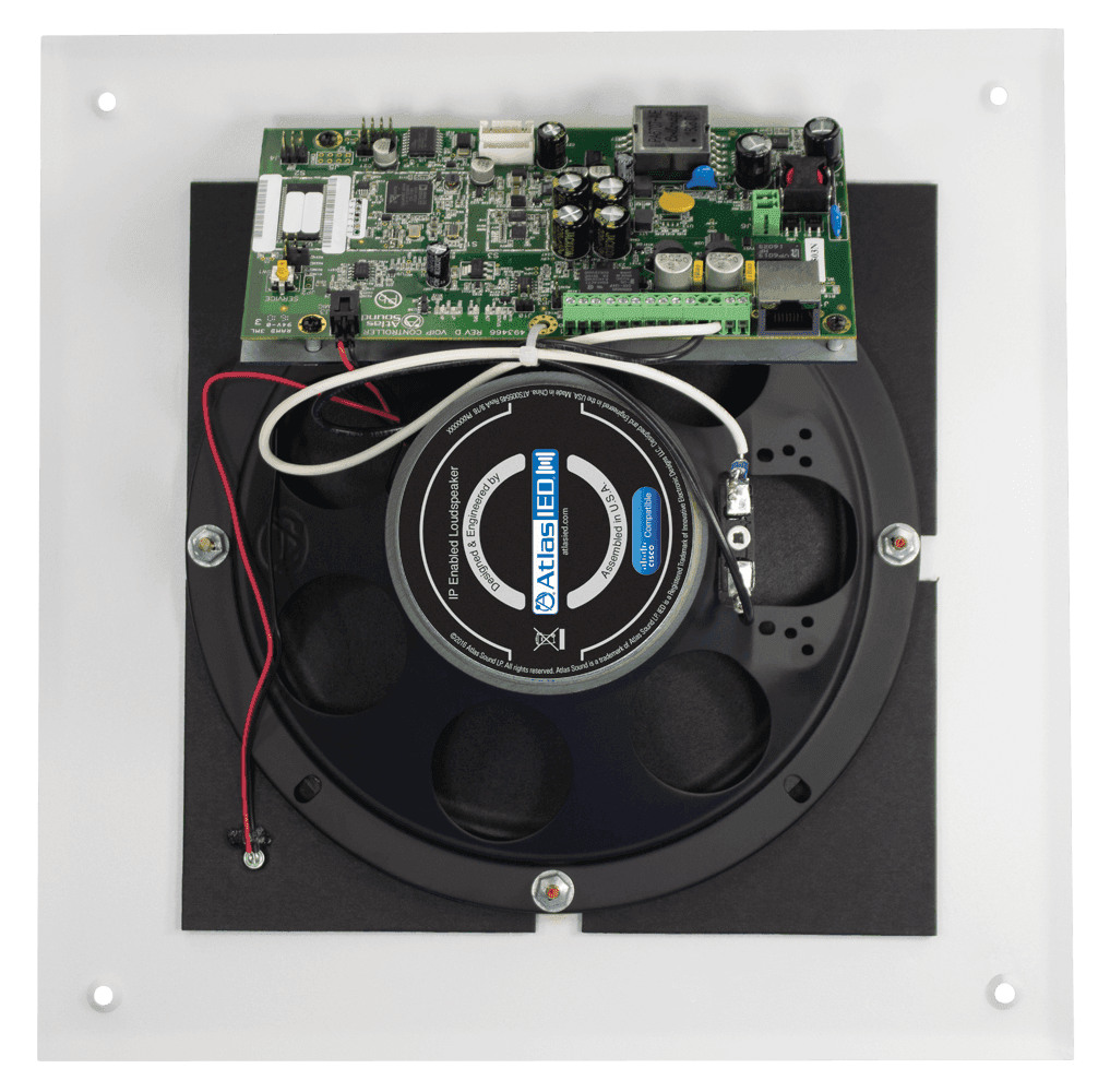Atlas Sound IP-8SM PoE+ Indoor Wall / Ceiling Mount IP Speaker with Talkback Microphone - Creation Networks