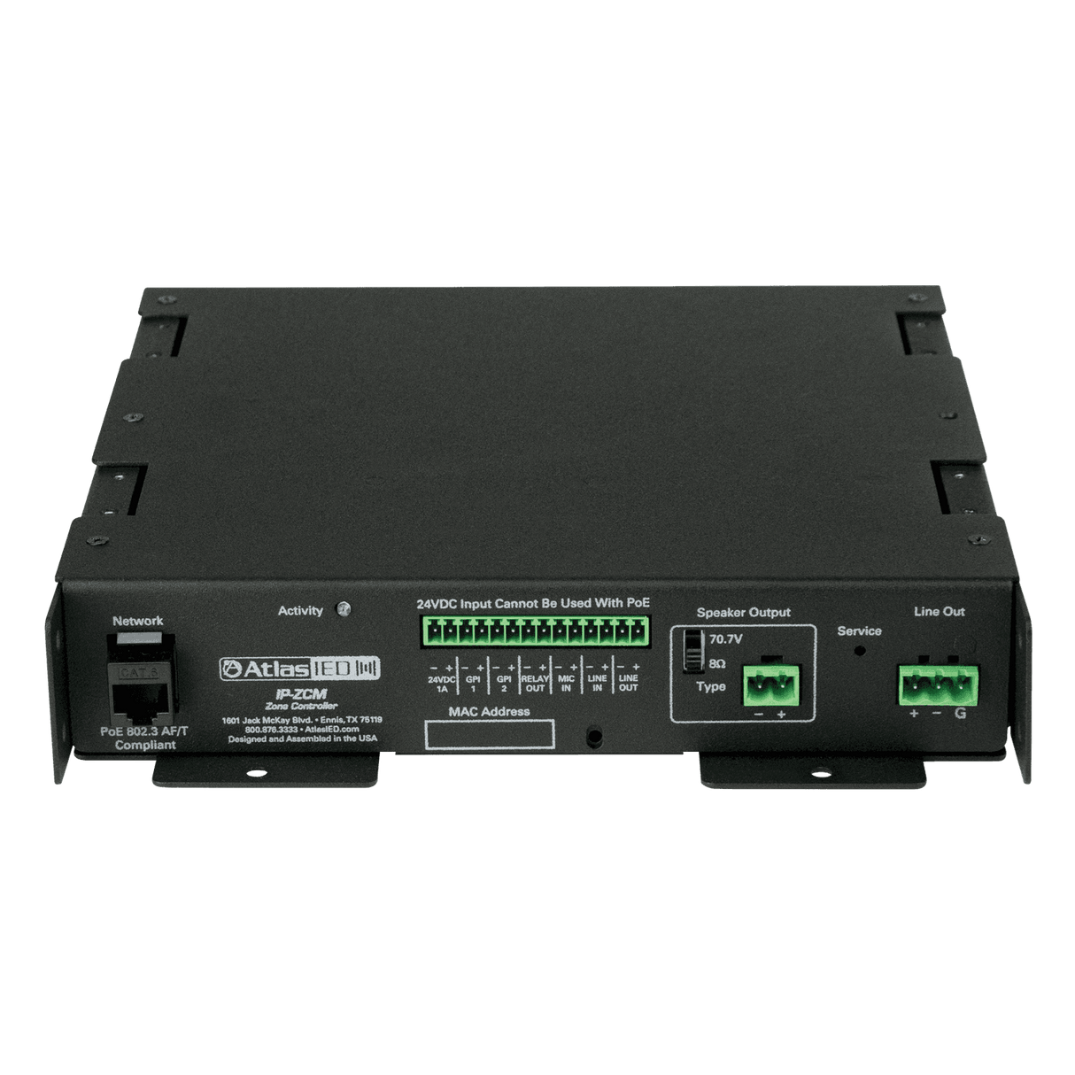 Atlas Sound IP-ZCM PoE+ IP Addressable IP-to-Analog Gateway with Integrated Amplifier - Creation Networks
